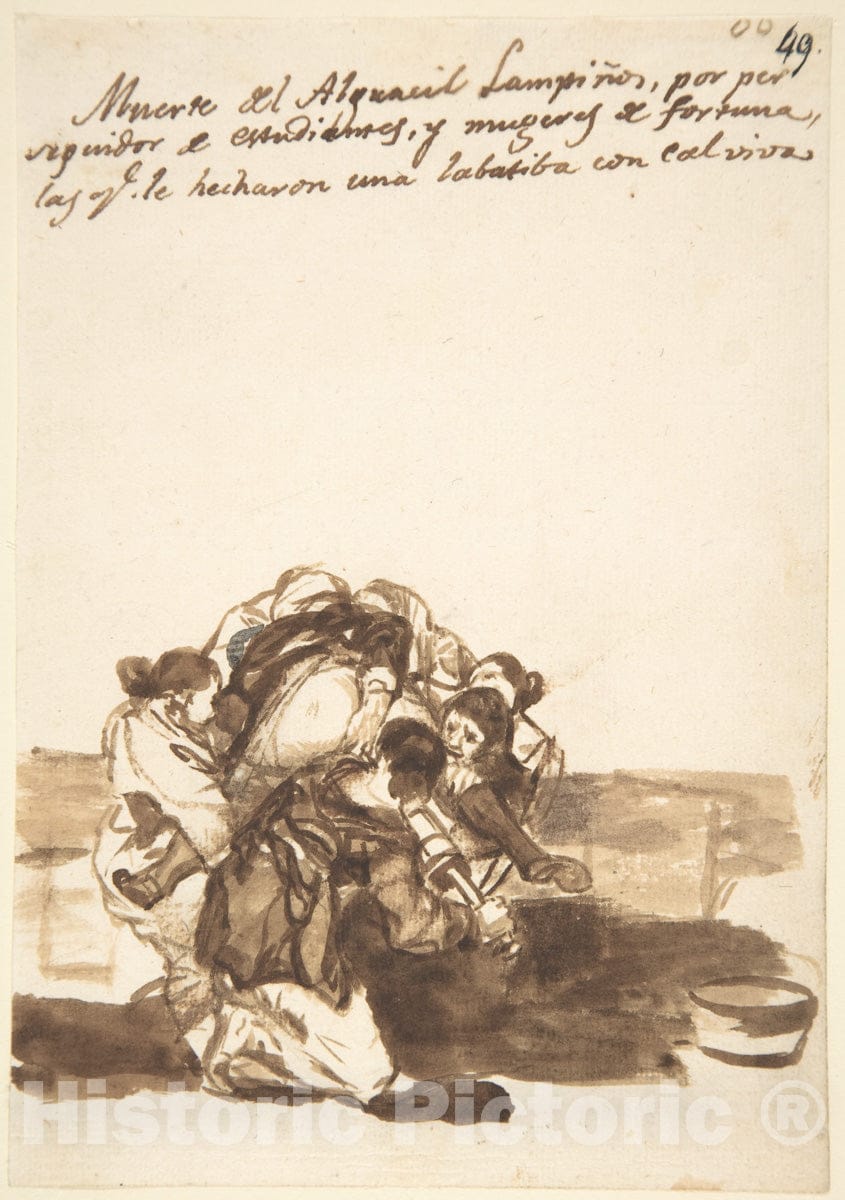 Art Print : Goya - Revenge Upon a Constable, from Images of Spain Album (F), 86 : Vintage Wall Art