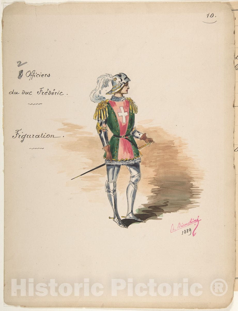Art Print : Charles Bianchini - Costume Design for Officiers du duc Frédéric a