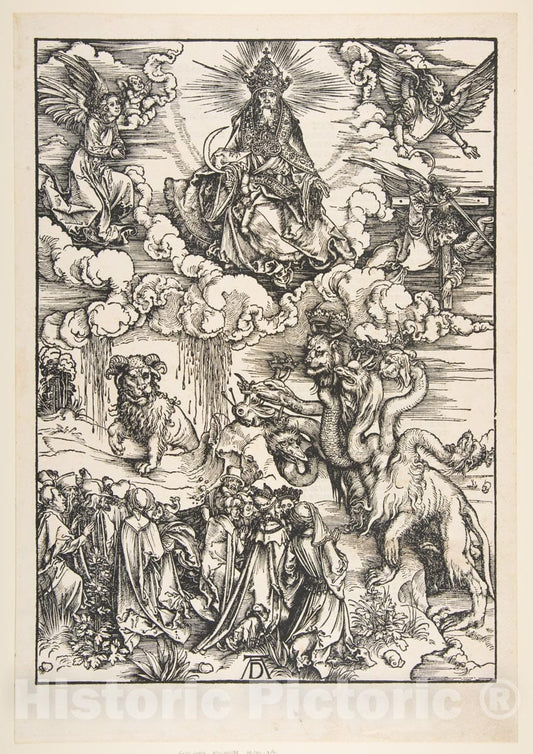 Art Print : Albrecht Dürer - The Beast with Two Horns Like a Lamb, from The Apocalypse : Vintage Wall Art