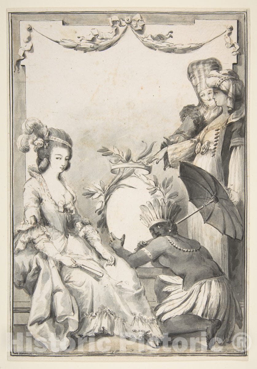 Art Print : Teodoro Viero - Allegorical Figures of The Four Continents : Vintage Wall Art