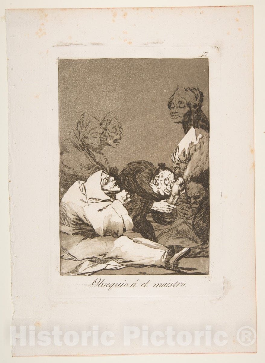Art Print : Goya - Plate 47 from 'Los Caprichos':A Gift for The Master (Obsequio á el Maestro) : Vintage Wall Art