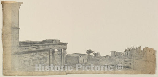 Art Print : Eugène Cicéri - Design for a Stage Set 17 : Vintage Wall Art