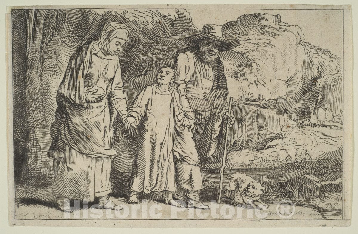Art Print : Baron Dominique Vivant Denon - Christ Between His Parents Returning from The Temple : Vintage Wall Art