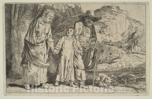 Art Print : Baron Dominique Vivant Denon - Christ Between His Parents Returning from The Temple : Vintage Wall Art