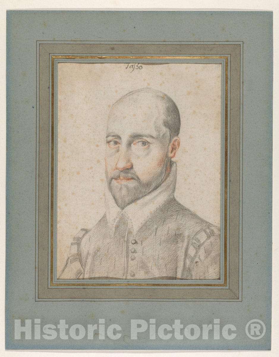 Art Print : Federico Zuccaro (Zuccari) - Bust-Length Portrait of Torquato Tasso : Vintage Wall Art