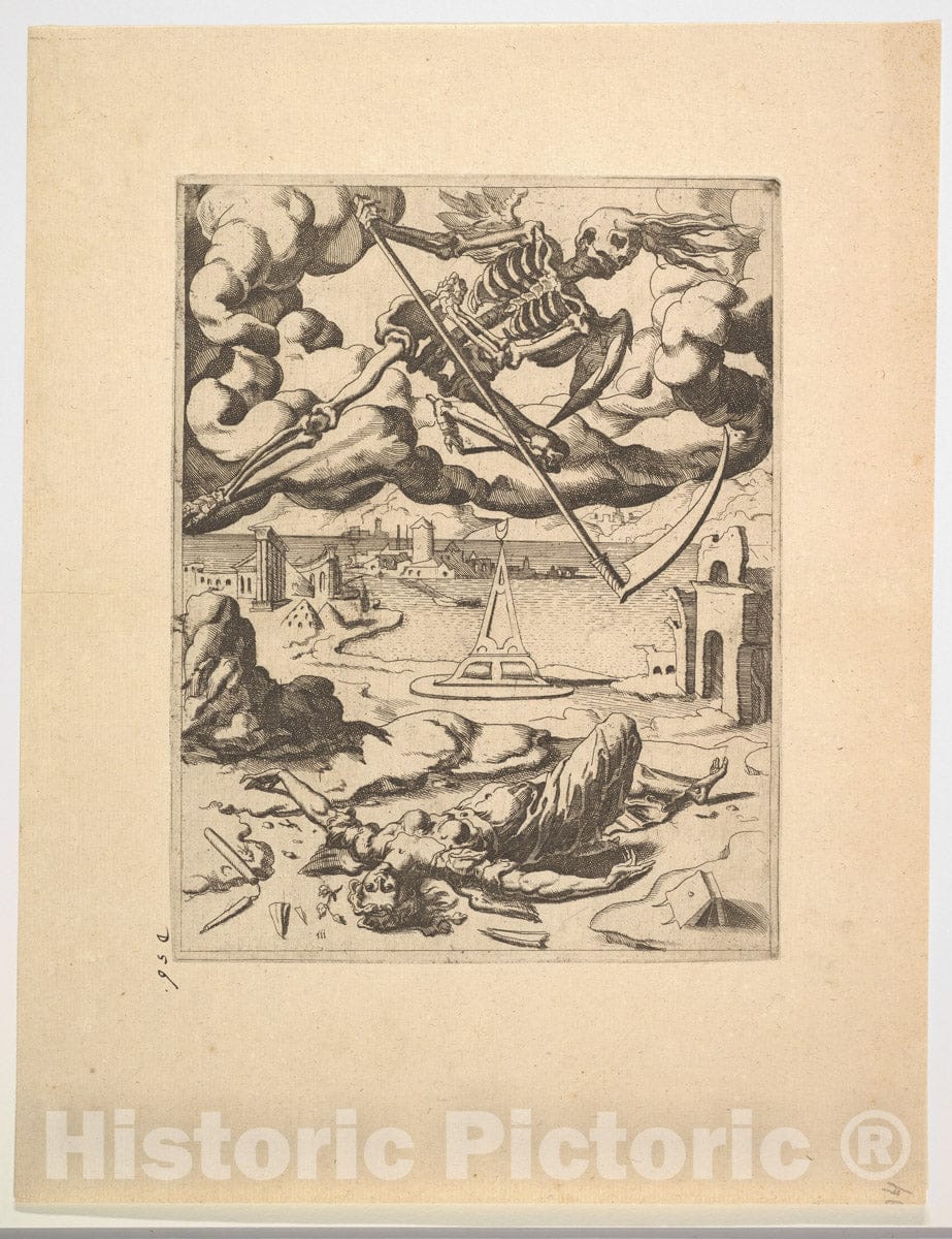 Art Print : Dirk Volckertsz Coornhert - The Triumph of Death from The Triumphs of Petrarch : Vintage Wall Art