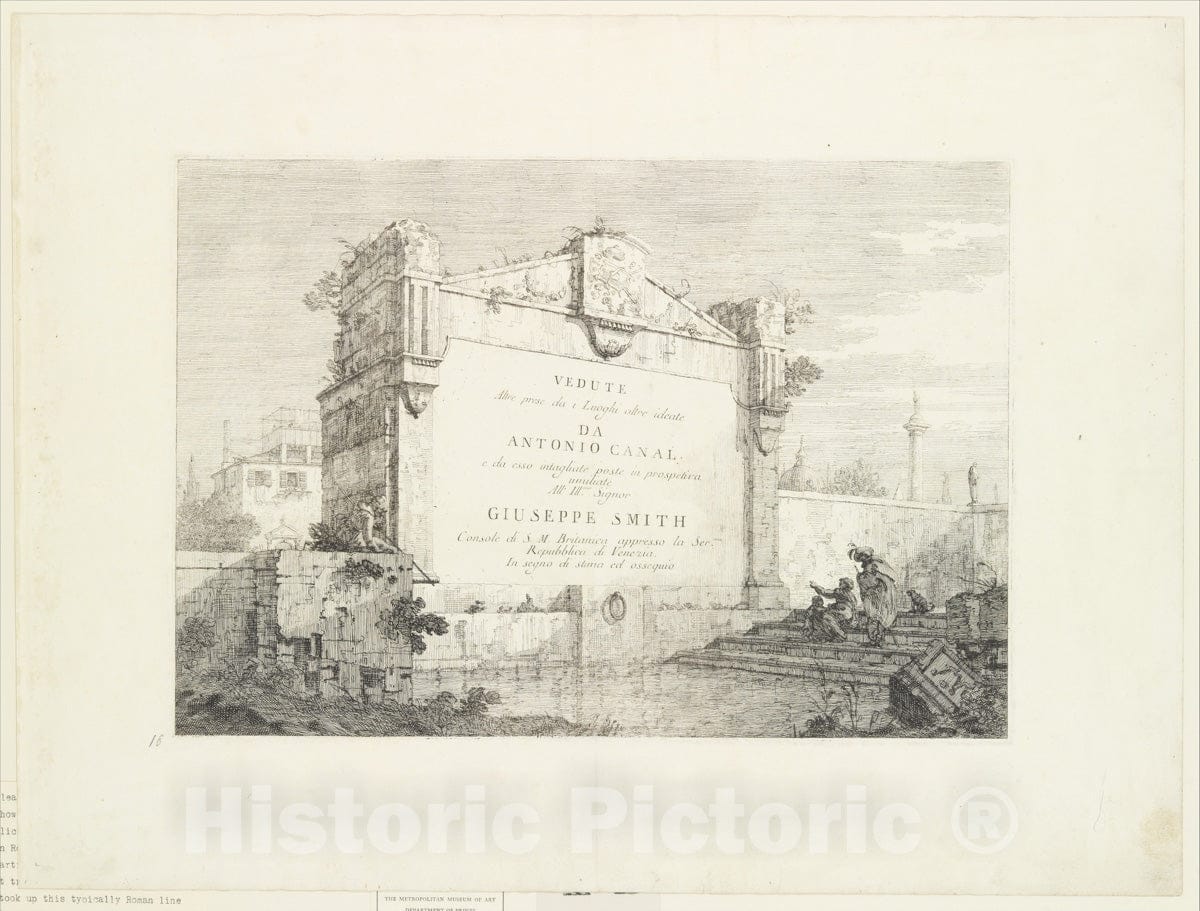 Art Print : Canaletto (Giovanni Antonio Canal) - Title Page : Vintage Wall Art