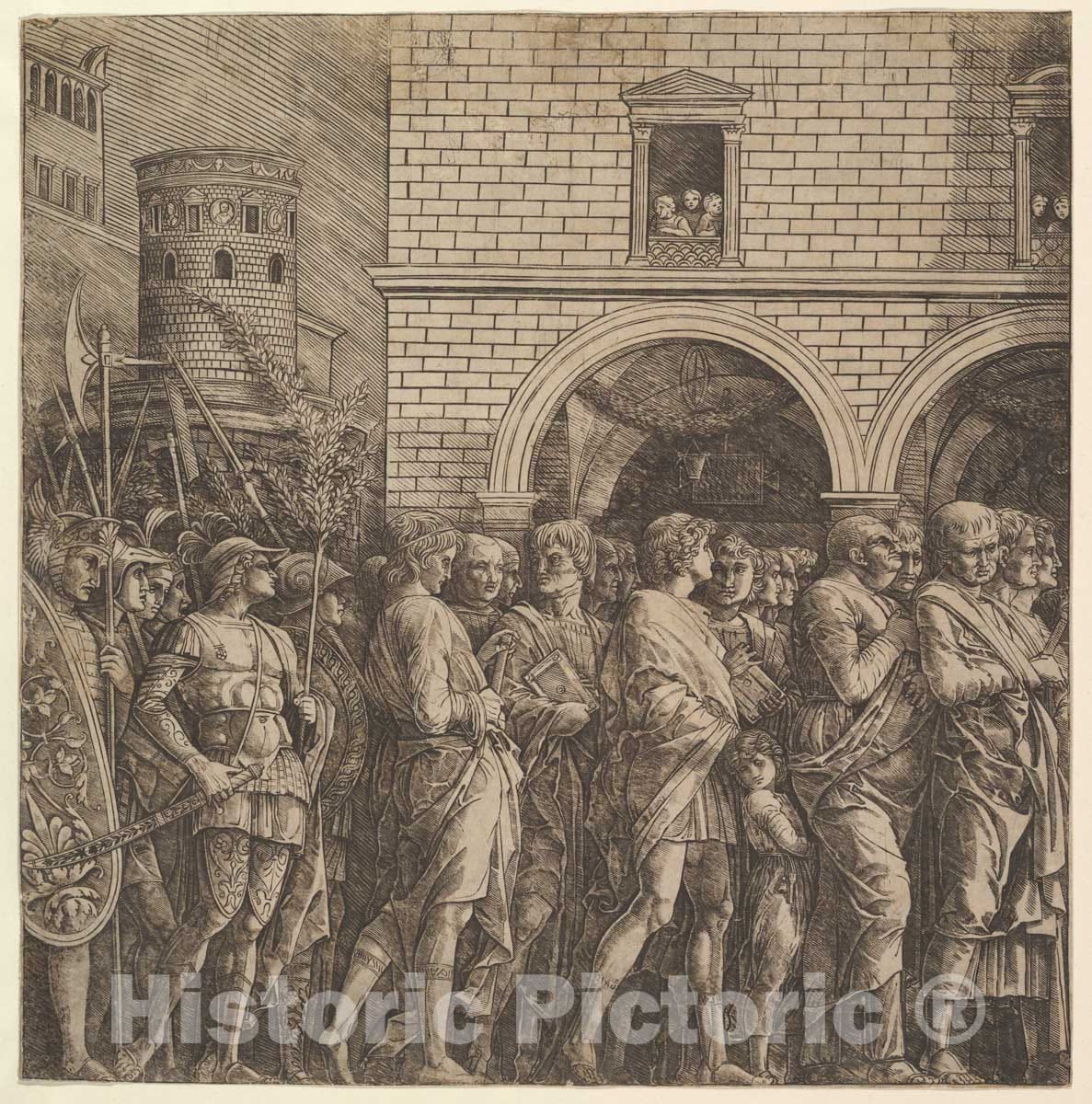 Art Print : Circle of Andrea Mantegna - The Triumph of Caesar: The Senators : Vintage Wall Art
