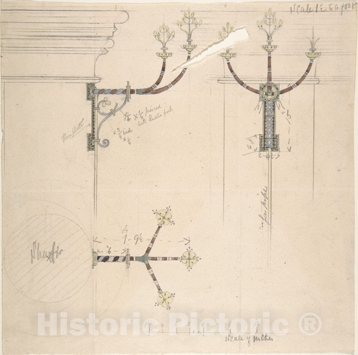 Art Print : Richardson Ellson & Co. - Designs for Church Wall Standards : Vintage Wall Art