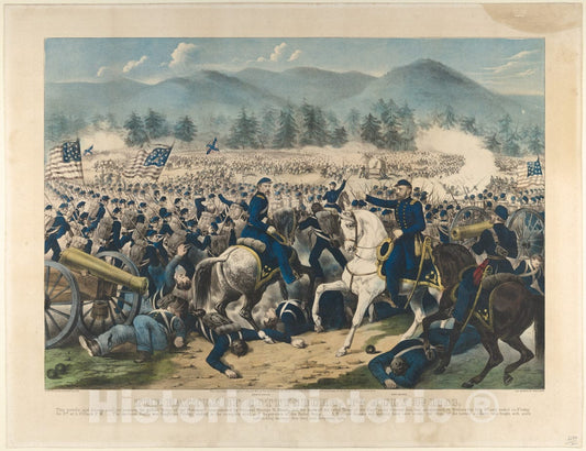 Art Print : Currier & Ives - The Battle of Gettysburg, Pa, July 3rd, 1863 : Vintage Wall Art
