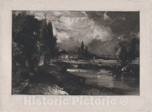 Art Print : David Lucas - A Mill 4 : Vintage Wall Art