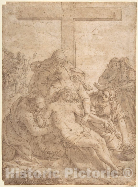 Art Print : Pasquale Ottino (Pasqualotto) - Descent from The Cross : Vintage Wall Art