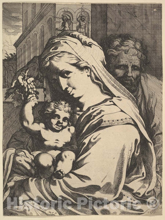 Art Print : Werner Van den Valckert - Holy Family : Vintage Wall Art