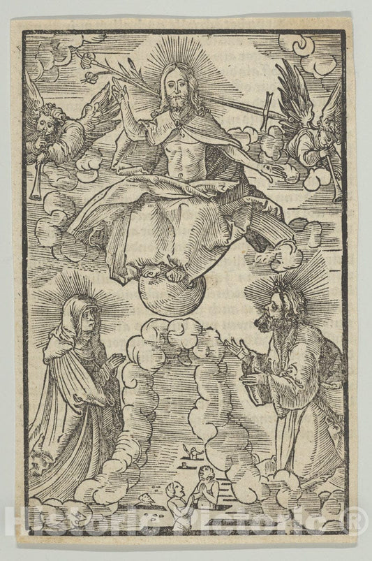 Art Print : Hans Schäufelein - The Last Judgment, from Hymmelwagen auff dem, wer WOL lebt. : Vintage Wall Art