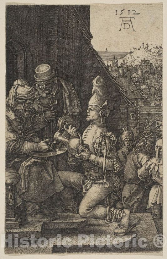 Art Print : Albrecht Dürer - Pilate Washing His Hands, from The Passion 2 : Vintage Wall Art