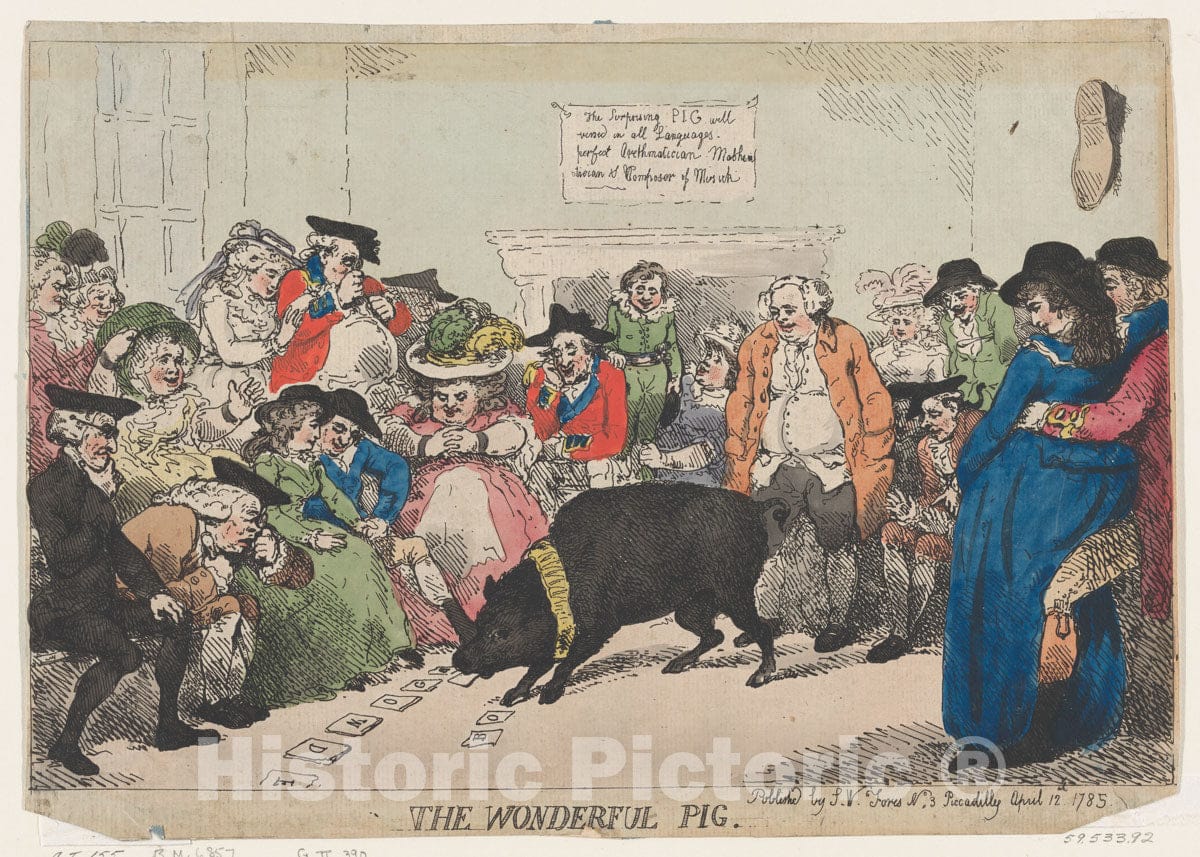 Art Print : Thomas Rowlandson - The Wonderful Pig : Vintage Wall Art