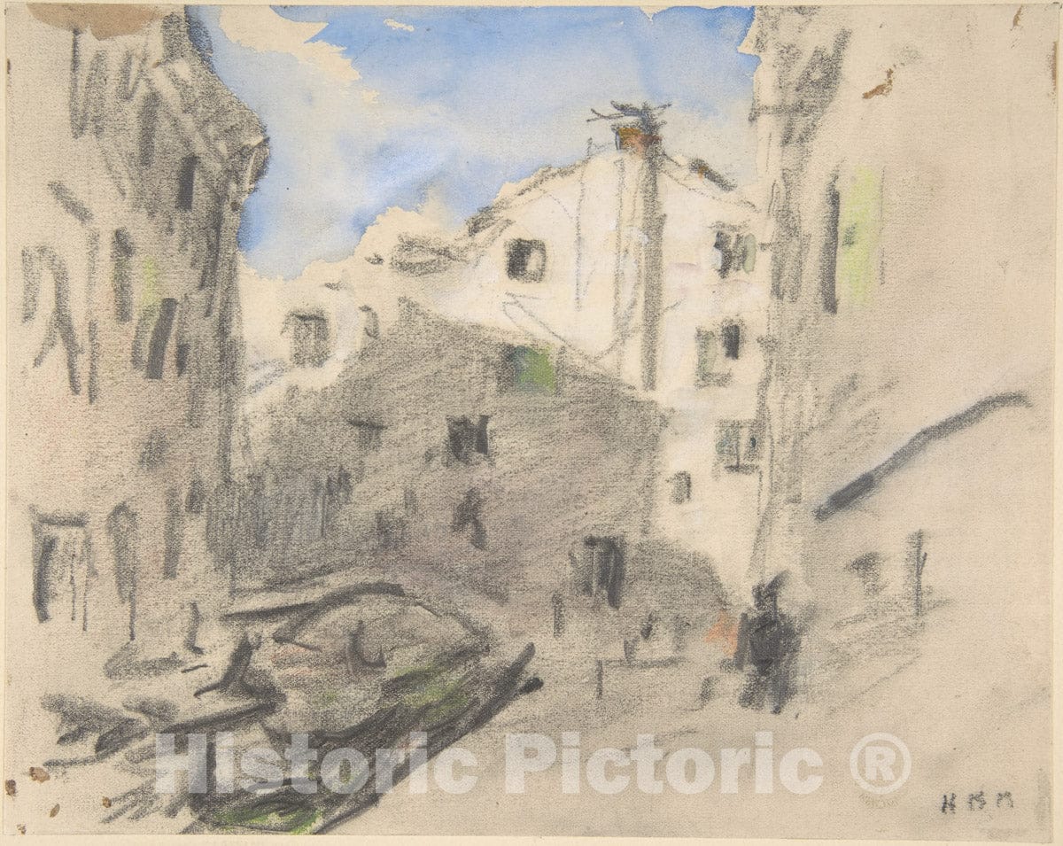 Art Print : Hercules Brabazon Brabazon - Venetian Street Scene : Vintage Wall Art