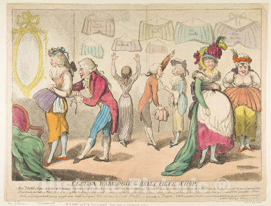 Art Print : Isaac Cruikshank - Cestina Warehouse or Belly Piece Shop : Vintage Wall Art
