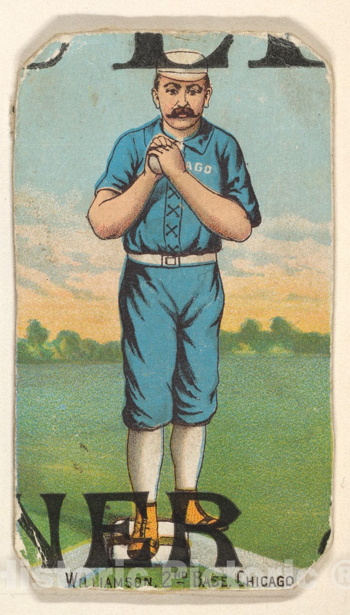 Art Print : D. Buchner & Co, New York - Williamson, 2nd Base, Chicago, from The Gold Coin Tobacco Issue 2 : Vintage Wall Art