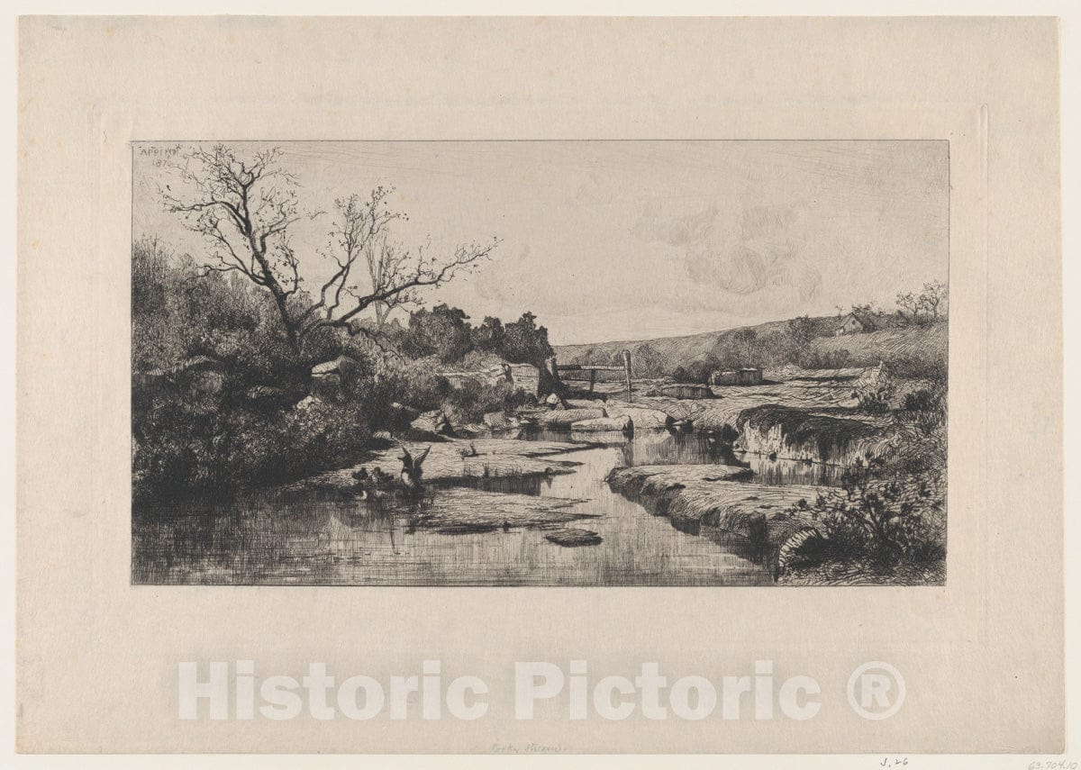 Art Print : Adolphe Appian - The Springs of The Albarine (Ain) : Vintage Wall Art