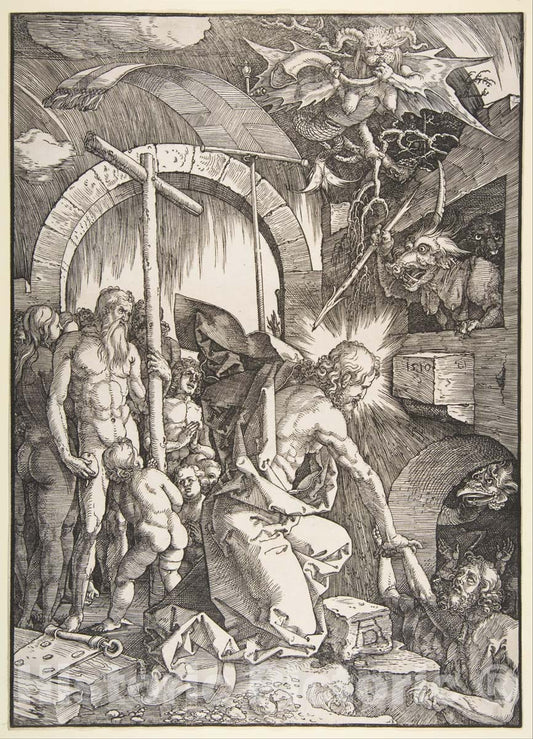 Art Print : Albrecht Dürer - Christ Descending into Hell : Vintage Wall Art