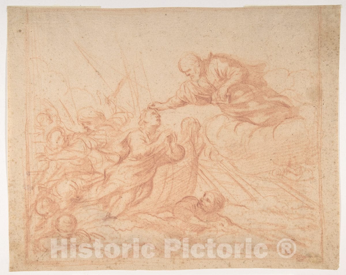 Art Print : Paolo De Matteis - Christ Stilling The Tempest ? : Vintage Wall Art