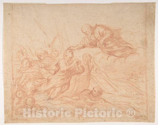 Art Print : Paolo De Matteis - Christ Stilling The Tempest ? : Vintage Wall Art