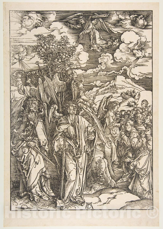 Art Print : Albrecht Dürer - The Four Angels Holding The Winds, from The Apocalypse : Vintage Wall Art