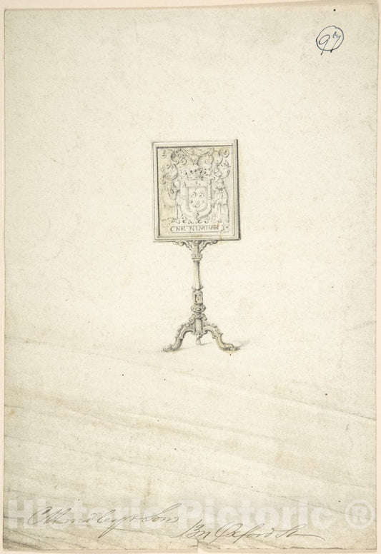 Art Print : Charles Hindley and Sons - Design for a Standing Frame 1 : Vintage Wall Art
