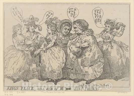 Art Print : Thomas Rowlandson - Kings Place, or a View of M Fox's Best Friends : Vintage Wall Art