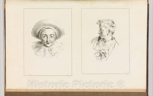 Art Print : Antoine Watteau - Figures de Differents caracteres, de Paysages .Volume II : Vintage Wall Art