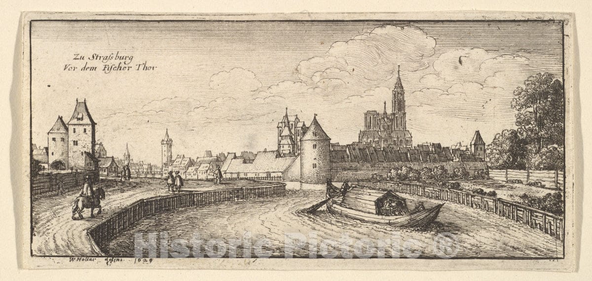 Art Print : Wenceslaus Hollar - Strasbourg - 421248 : Vintage Wall Art