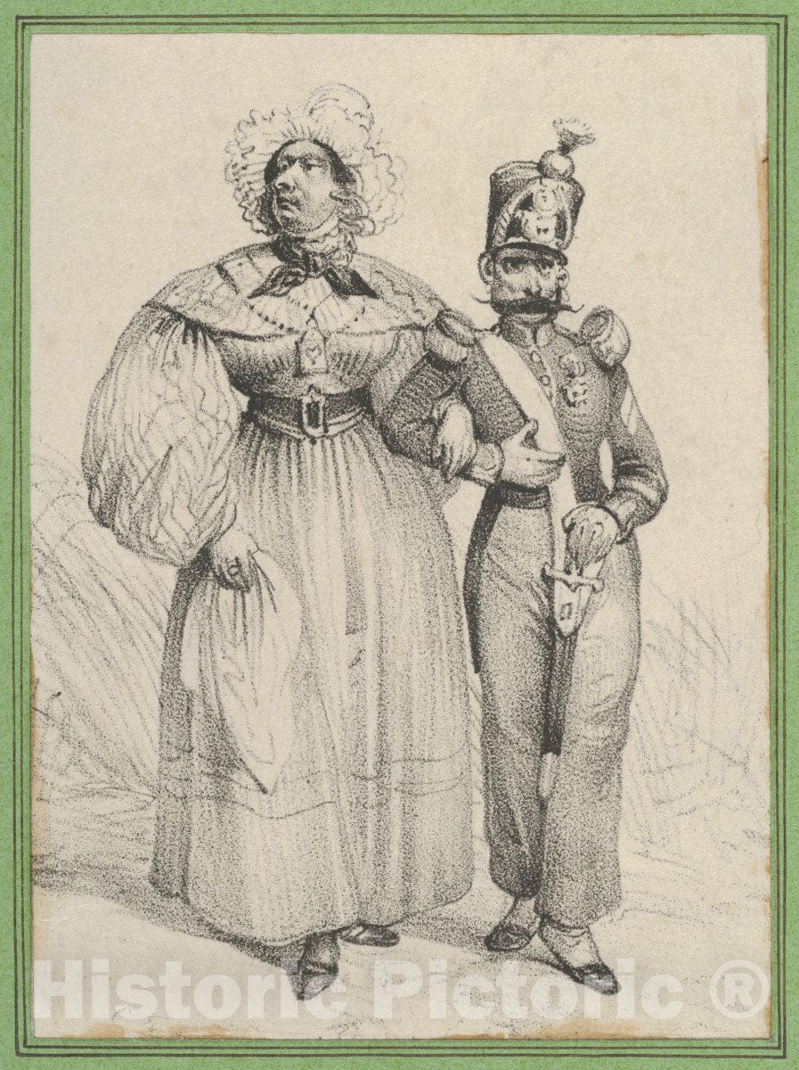 Art Print : Victor Adam - Soldier with a Woman on his arm : Vintage Wall Art