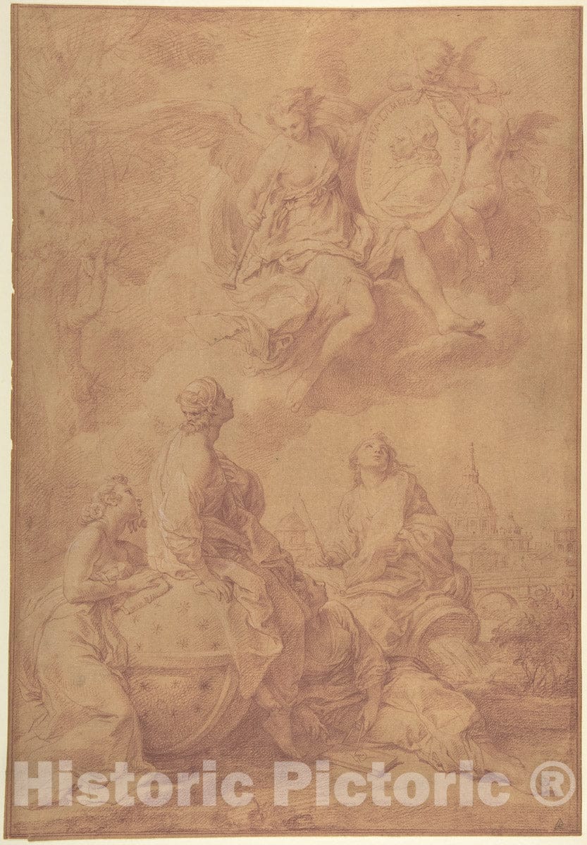 Art Print : Pompeo Batoni - Allegory in Honor of Pope Benedict XIV : Vintage Wall Art