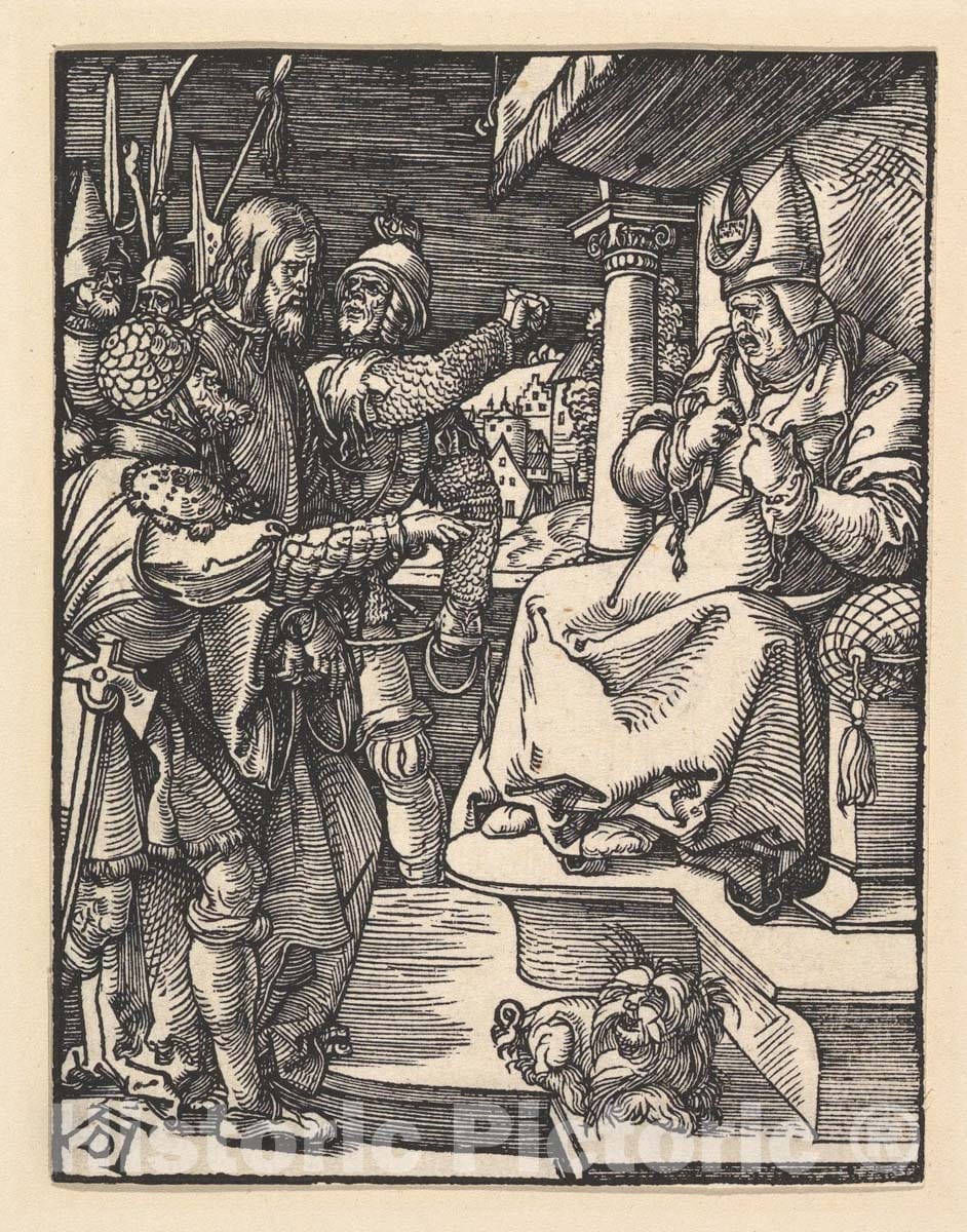 Art Print : Albrecht Dürer - Christ Before Caiaphas, from The Small Passion 2 : Vintage Wall Art
