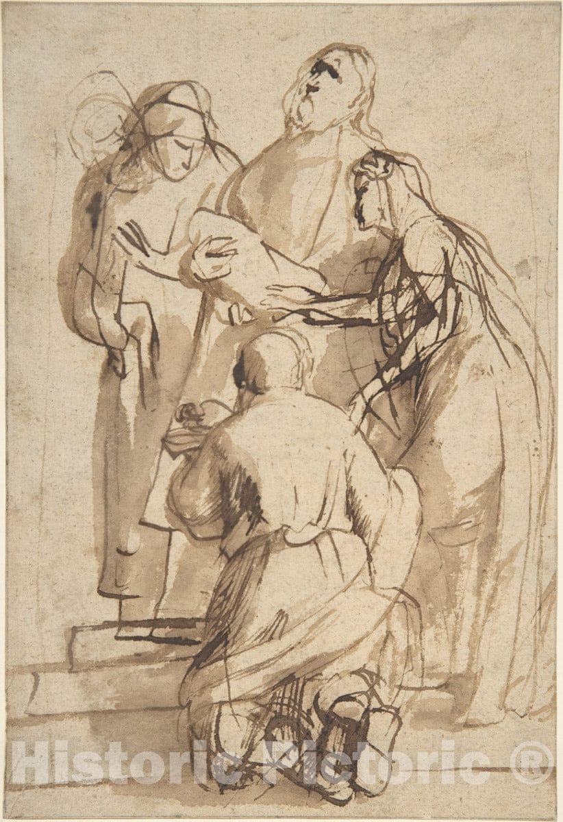 Art Print : Peter Paul Rubens - Presentation in The Temple : Vintage Wall Art