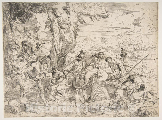 Art Print : Giovanni Benedetto Castiglione (Il Grechetto) - Laban Searching for Idols Among Jacob's Possessions 2 : Vintage Wall Art