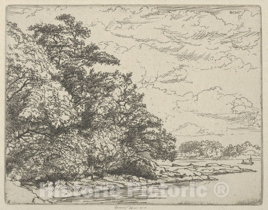 Art Print : Ernest Haskell - Wooded Point : Vintage Wall Art