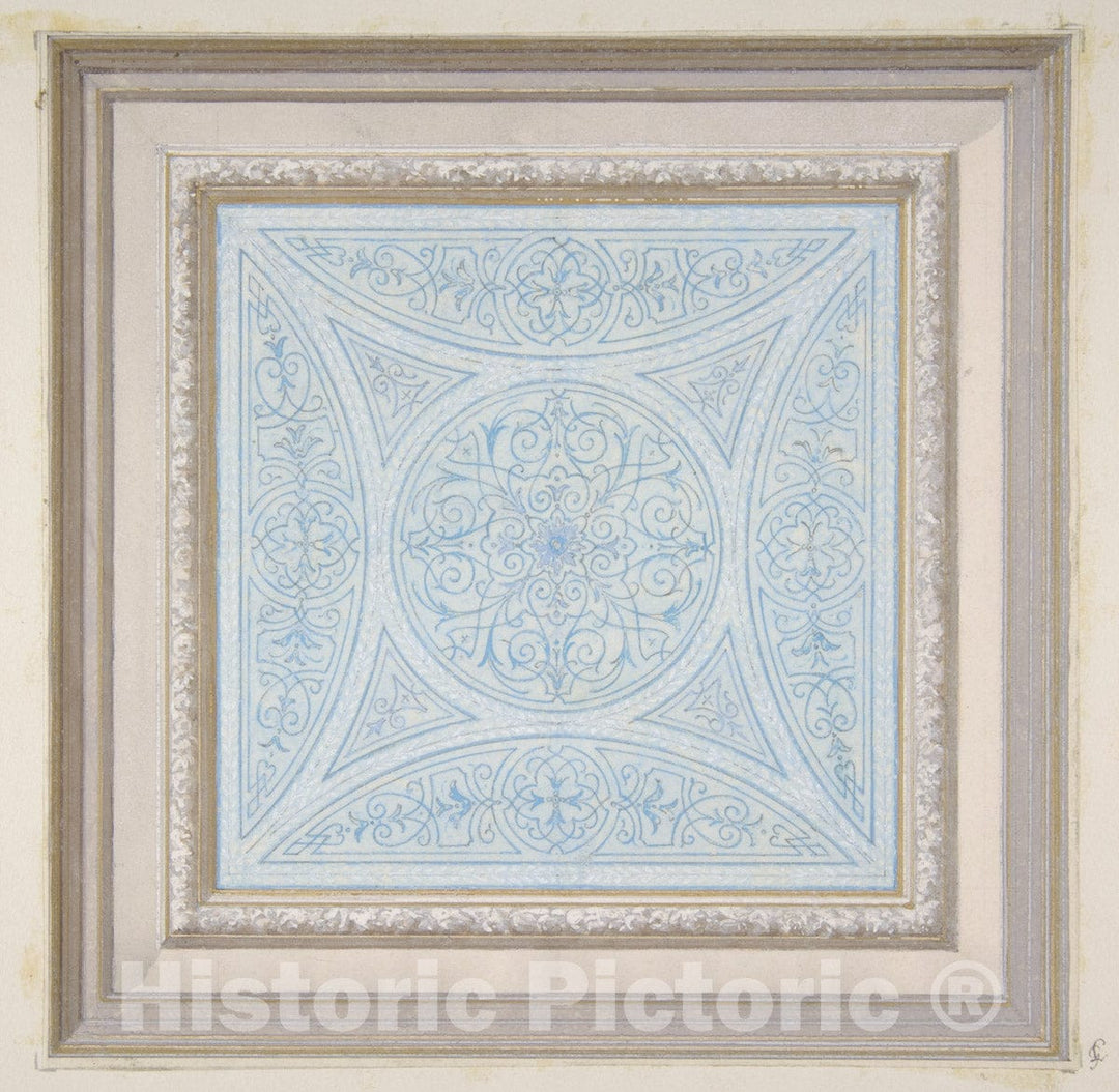 Art Print : Jules-Edmond-Charles Lachaise - Design for a Ceiling paianted in filagree Patterns : Vintage Wall Art