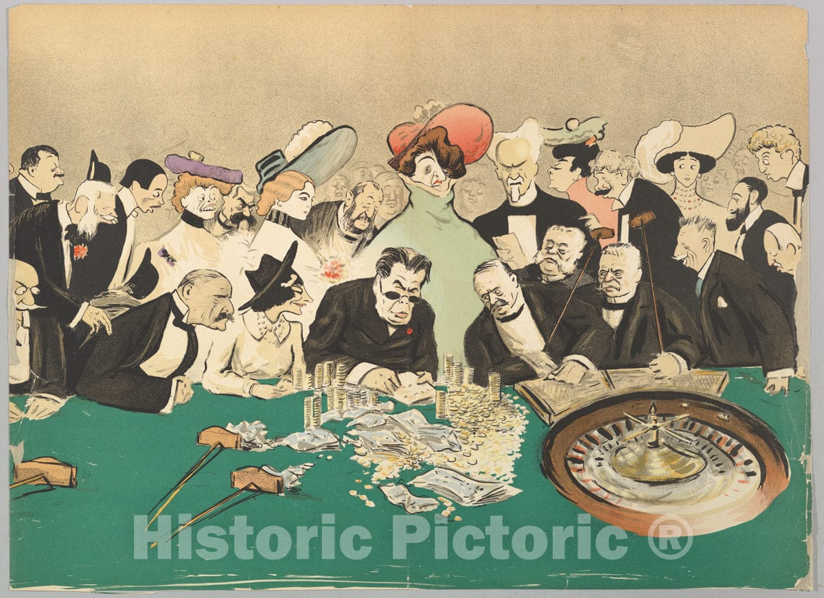 Art Print : Georges Goursat Sem - La Roulette in The Casino, from Monte-Carlo, 2nd Serie : Vintage Wall Art