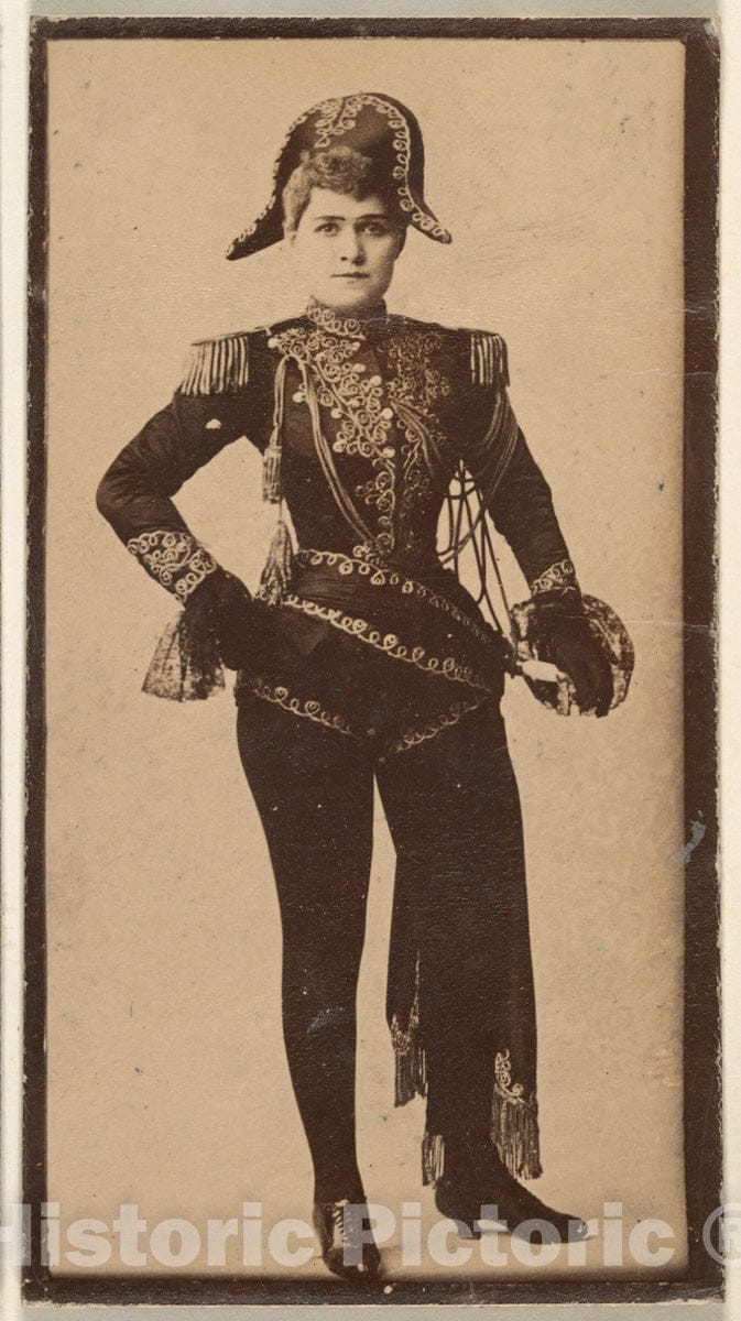 Photo Print : Actress Wearing Military-Inspired Costume, from The Actresses Series (N668) 3 : Vintage Wall Art