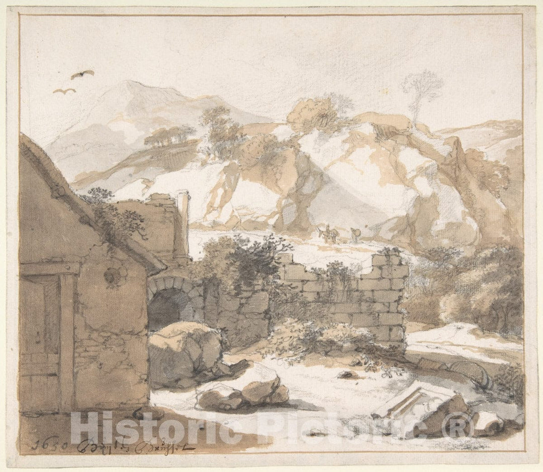 Art Print : Gerbrand Van den Eeckhout - Landscape with Ruins : Vintage Wall Art