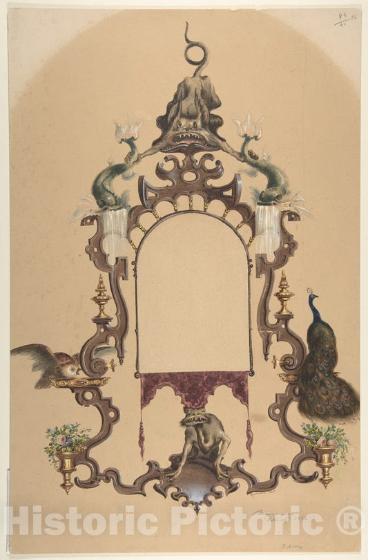 Art Print : Edouard ? Bouvenne - Design for a Frame : Vintage Wall Art