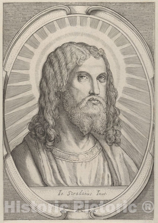 Art Print : Jan Van der Straet, Called Stradanus - Head of Christ : Vintage Wall Art