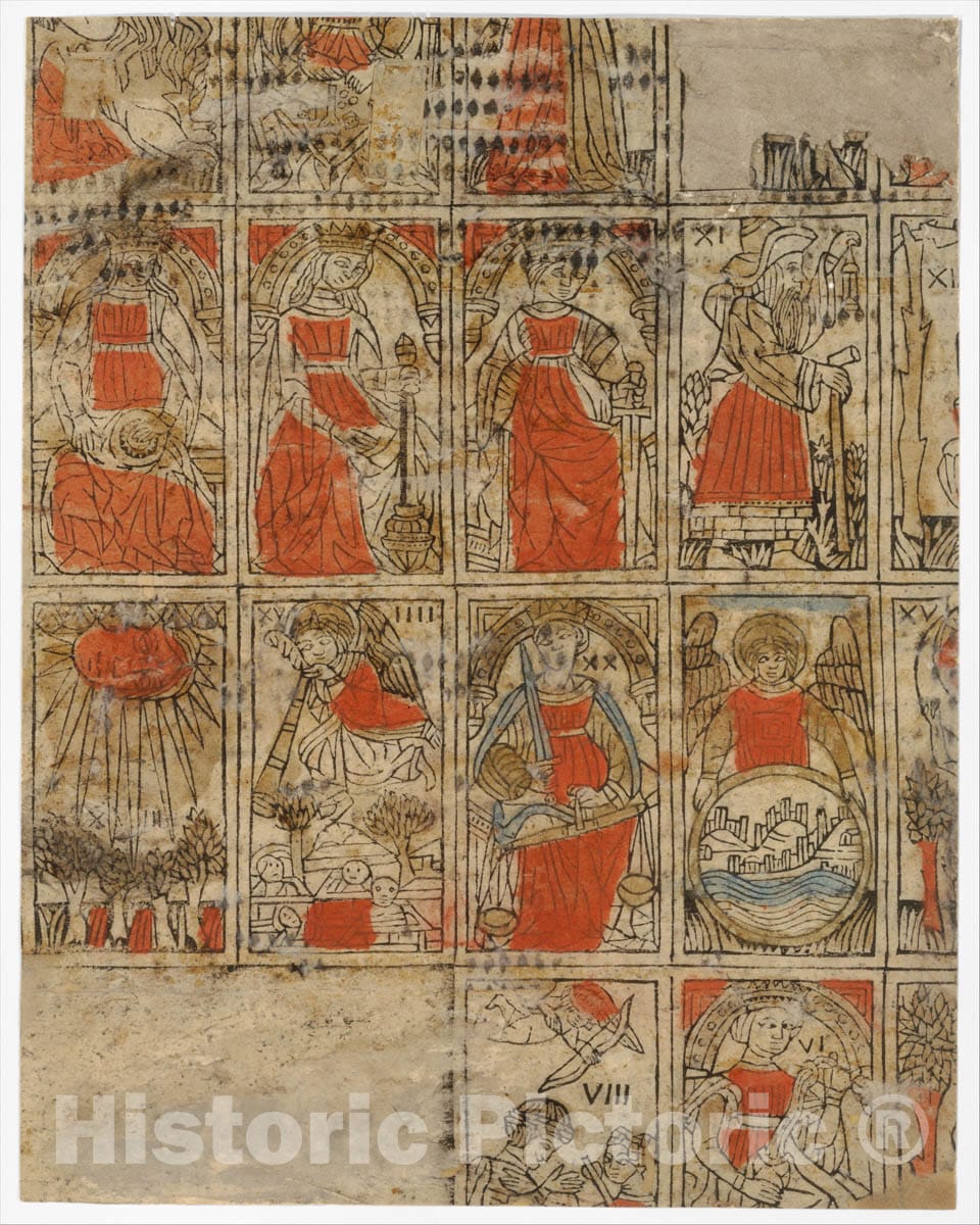 Art Print : Anonymous, Italian, 15th to 16th Century - Tarocchi Cards : Vintage Wall Art