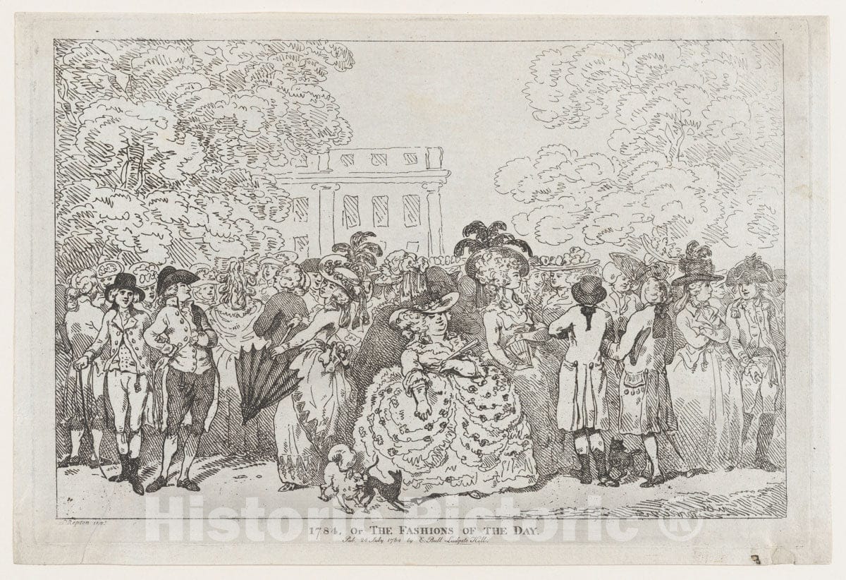 Art Print : Thomas Rowlandson - 1784, or The Fashions of The Day : Vintage Wall Art