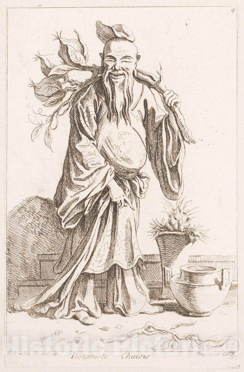 Art Print : François Boucher - Chinese Botanist : Vintage Wall Art