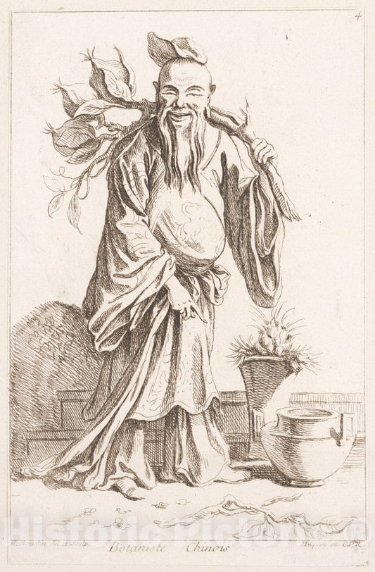 Art Print : François Boucher - Chinese Botanist : Vintage Wall Art