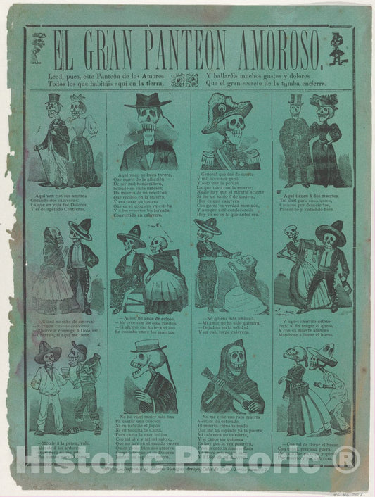 Art Print : José Guadalupe Posada - The Great Pantheon of Love : Vintage Wall Art