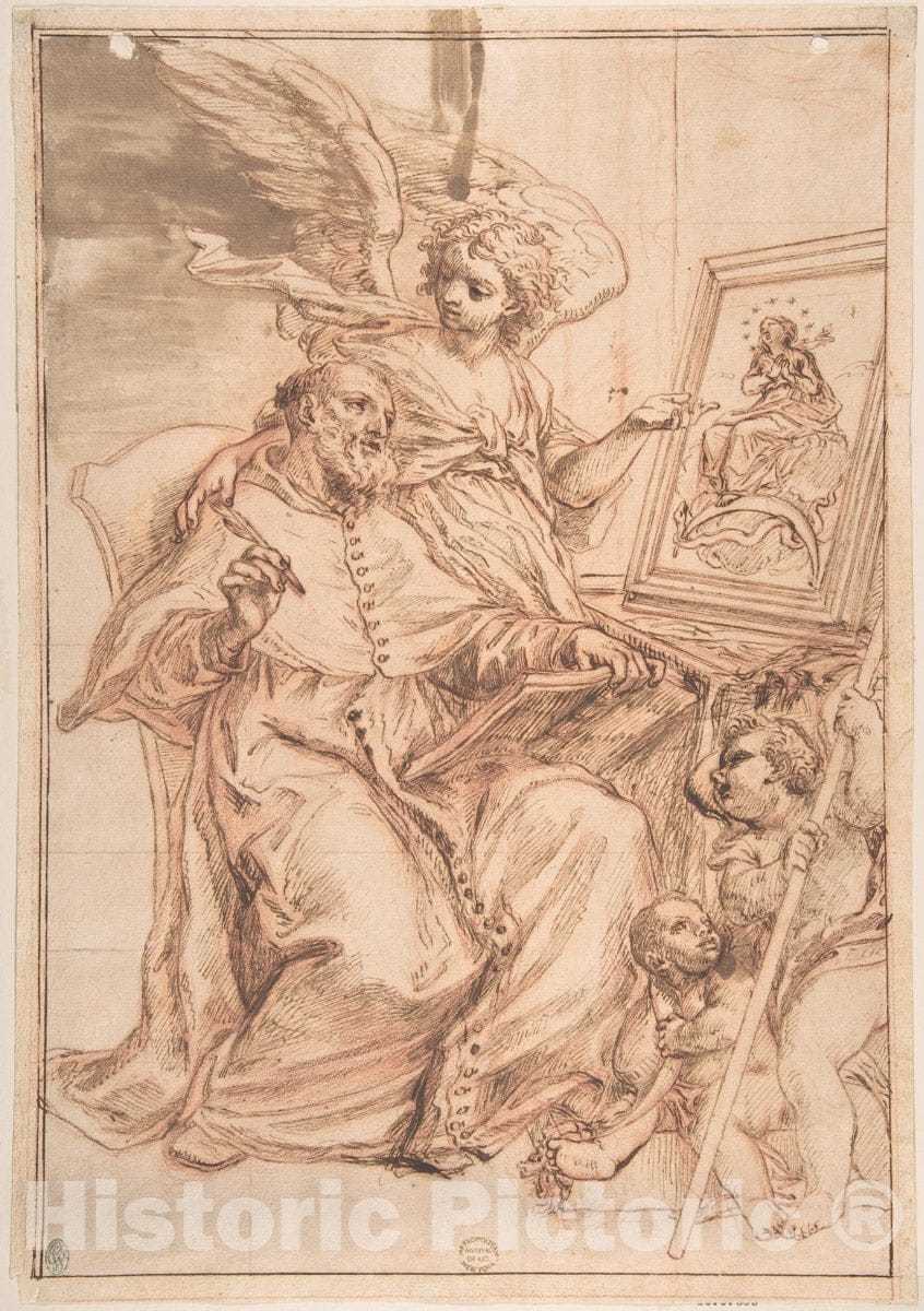 Art Print : Italian, Roman-Bolognese, 17th Century - Saint Francis de Sales (canonized 1665) : Vintage Wall Art